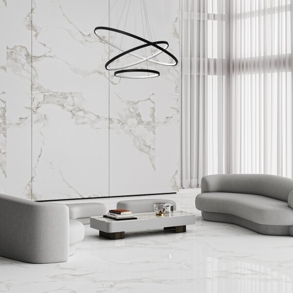 LED Lustr na lanku HOOP LED/93W/230V pr. 80 cm 4000K černá