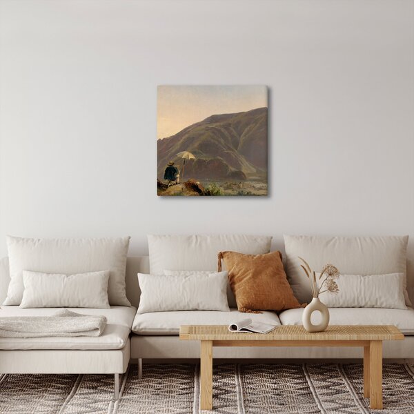 Obraz - Jules Coignet, View of Bozen with a Painter, reprodukce (30x30 cm)