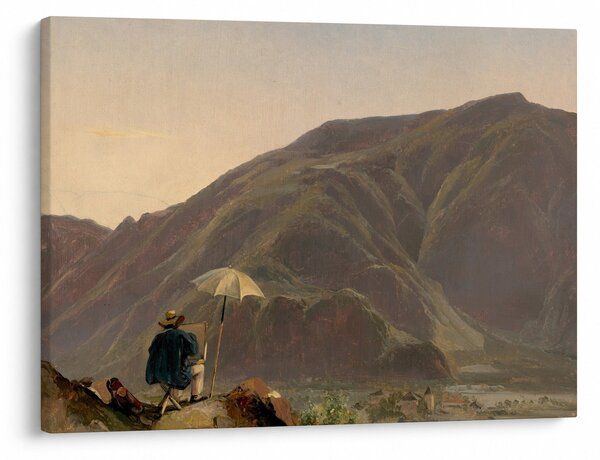 Obraz - Jules Coignet, View of Bozen with a Painter, reprodukce (70x50 cm)