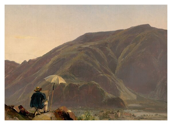 Obraz - Jules Coignet, View of Bozen with a Painter, reprodukce (70x50 cm)