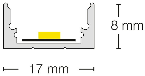 SLC S40100 Profil Pro A1 2m přisazený nízký hliník - TLG
