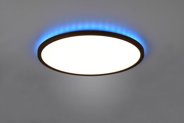 Trio R64371932 LED stropní svítidlo Aureo 1x30W | 3600lm | 3000-6500K + RGB | IP20 - nepřímé osvětlení, integrovaný stmívač, plynulé nastavení barvy světla, funkce paměti, noční režim, dálkový ovladač, matná černá