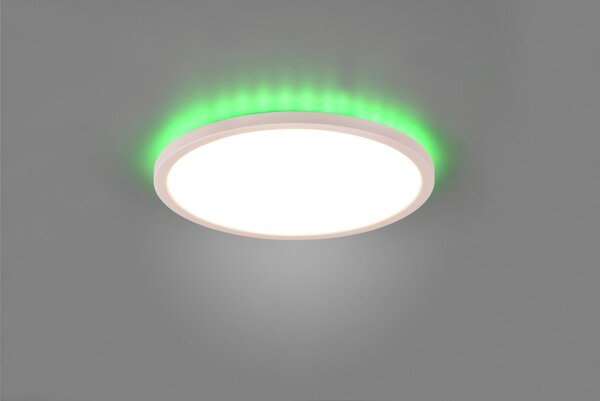 Trio R64371131 LED stropnice Aureo 1x18W | 2200lm | 3000-6500K + RGB | IP20 - nepřímé osvětlení, integrovaný stmívač, plynulé nastavení barvy světla, funkce paměti, noční režim, dálkový ovladač, matná bílá