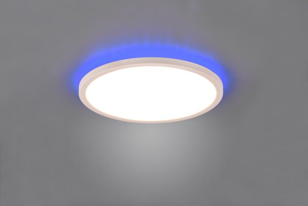 Trio R64371131 LED stropnice Aureo 1x18W | 2200lm | 3000-6500K + RGB | IP20 - nepřímé osvětlení, integrovaný stmívač, plynulé nastavení barvy světla, funkce paměti, noční režim, dálkový ovladač, matná bílá
