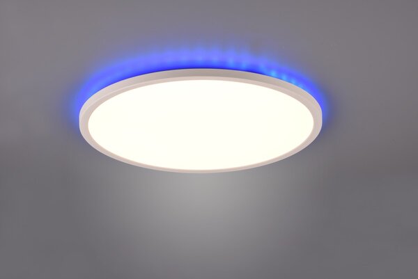 Trio R64371931 LED stropní svítidlo Aureo 1x30W | 3600lm | 3000-6500K + RGB | IP20 - nepřímé osvětlení, integrovaný stmívač, plynulé nastavení barvy světla, funkce paměti, noční režim, dálkový ovladač, matná bílá