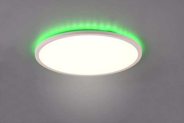 Trio R64371931 LED stropní svítidlo Aureo 1x30W | 3600lm | 3000-6500K + RGB | IP20 - nepřímé osvětlení, integrovaný stmívač, plynulé nastavení barvy světla, funkce paměti, noční režim, dálkový ovladač, matná bílá