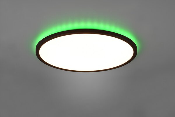 Trio R64371932 LED stropní svítidlo Aureo 1x30W | 3600lm | 3000-6500K + RGB | IP20 - nepřímé osvětlení, integrovaný stmívač, plynulé nastavení barvy světla, funkce paměti, noční režim, dálkový ovladač, matná černá