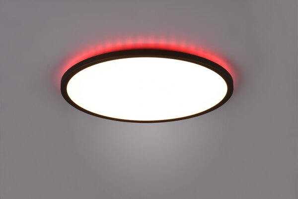 Trio R64371932 LED stropní svítidlo Aureo 1x30W | 3600lm | 3000-6500K + RGB | IP20 - nepřímé osvětlení, integrovaný stmívač, plynulé nastavení barvy světla, funkce paměti, noční režim, dálkový ovladač, matná černá