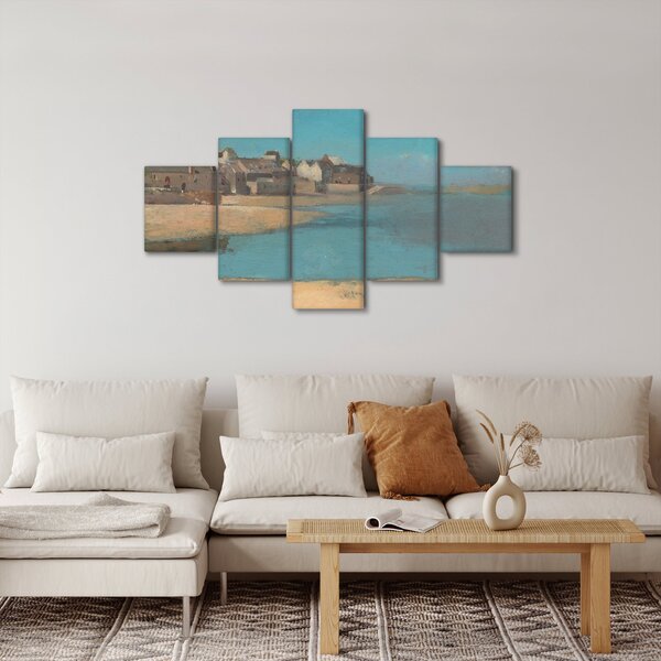 Obraz - Odilon Redon, Village by the Sea in Brittany, reprodukce (125x70 cm)