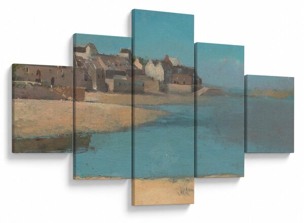 Obraz - Odilon Redon, Village by the Sea in Brittany, reprodukce (125x70 cm)