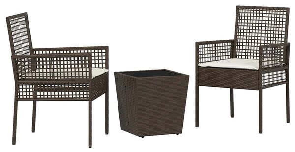 Zahradní bistro set 3 ks Hnědá polyratan 3334956