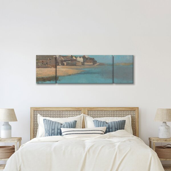 Obraz - Odilon Redon, Village by the Sea in Brittany, reprodukce (170x50 cm)