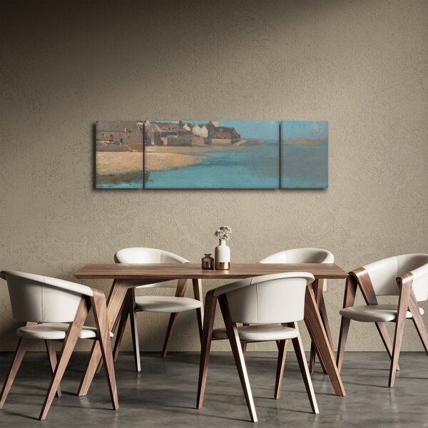 Obraz - Odilon Redon, Village by the Sea in Brittany, reprodukce (170x50 cm)
