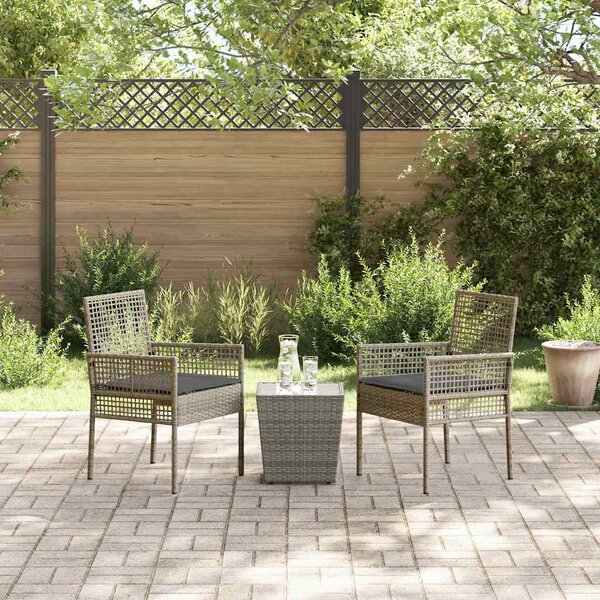 Zahradní bistro set 3 ks Šedá polyratan 3334957