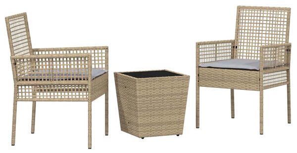 Zahradní bistro set 3 ks Béžová polyratan 3334958