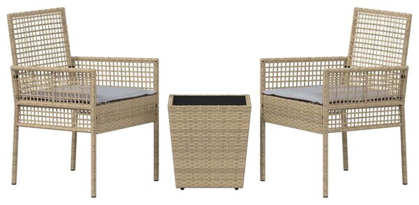 Zahradní bistro set 3 ks Béžová polyratan 3334958