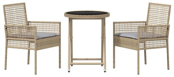Zahradní bistro set 3 ks Béžová polyratan 3334965