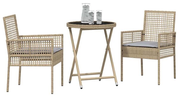 Zahradní bistro set 3 ks Béžová polyratan 3334965