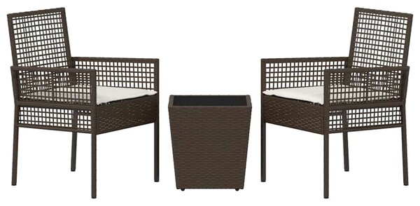 Zahradní bistro set 3 ks Hnědá polyratan 3334956