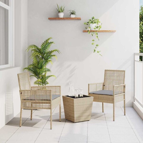 Zahradní bistro set 3 ks Béžová polyratan 3334958
