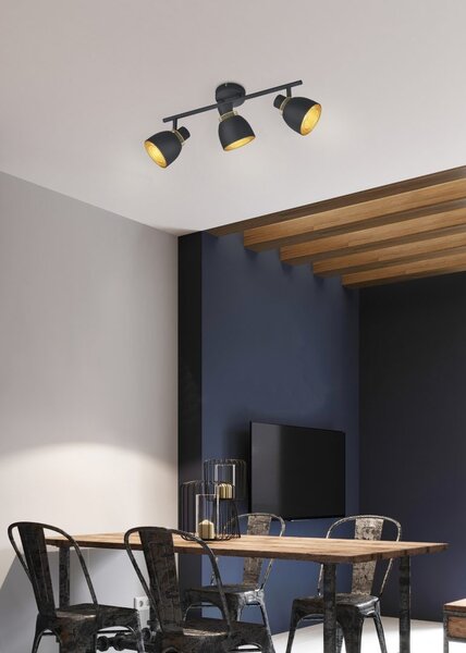 Trio R80813032 přisazené stropní bodové svítidlo Punch 3x10W | E14 | IP20 - černá matna