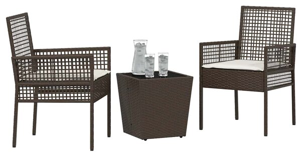 Zahradní bistro set 3 ks Hnědá polyratan 3334956