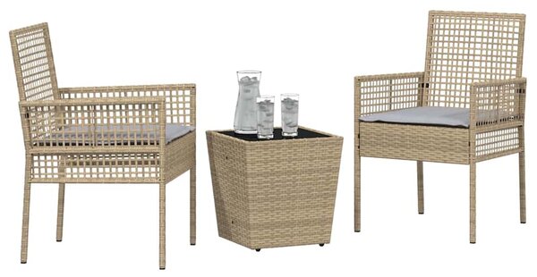 Zahradní bistro set 3 ks Béžová polyratan 3334958