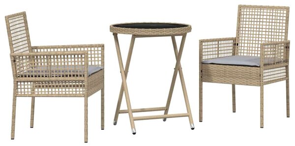 Zahradní bistro set 3 ks Béžová polyratan 3334965