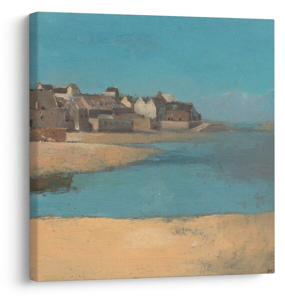 Obraz - Odilon Redon, Village by the Sea in Brittany, reprodukce (30x30 cm)