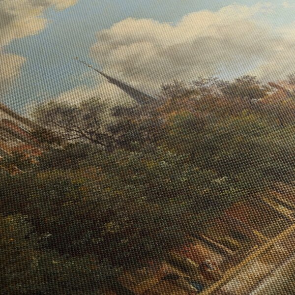 Obraz - Jan van der Heyden, View Down a Dutch Canal, reprodukce (170x50 cm)