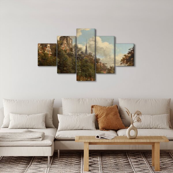 Obraz - Jan van der Heyden, View Down a Dutch Canal, reprodukce (125x70 cm)