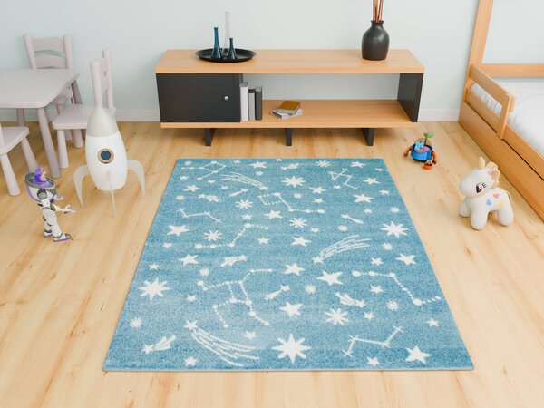 Makro Abra Dětský kusový koberec Lima 9572A Hvězdičky modrý krémový Rozměr: 120x170 cm