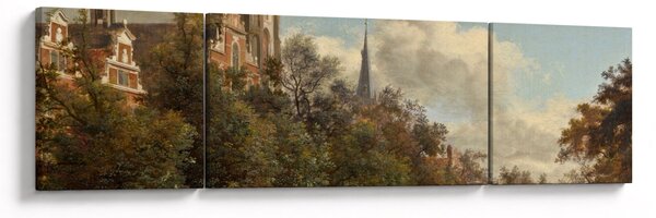 Obraz - Jan van der Heyden, View Down a Dutch Canal, reprodukce (170x50 cm)