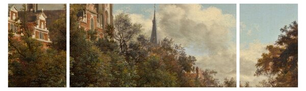 Obraz - Jan van der Heyden, View Down a Dutch Canal, reprodukce (170x50 cm)