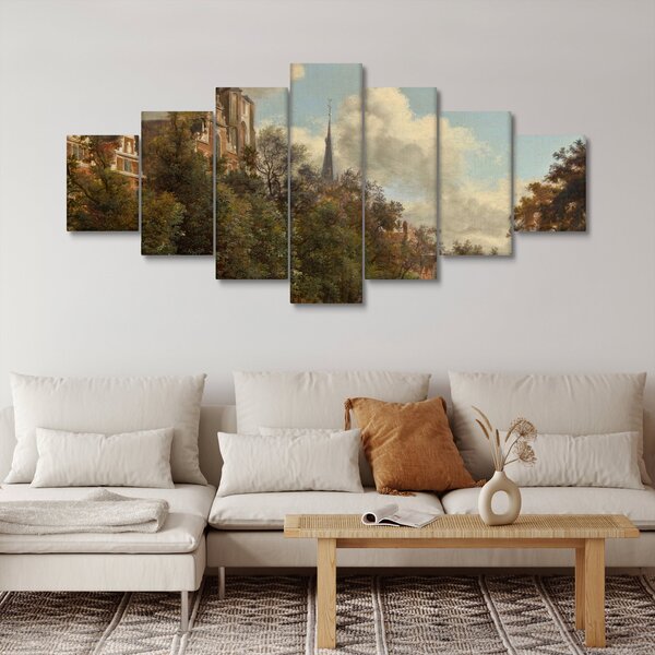 Obraz - Jan van der Heyden, View Down a Dutch Canal, reprodukce (210x100 cm)