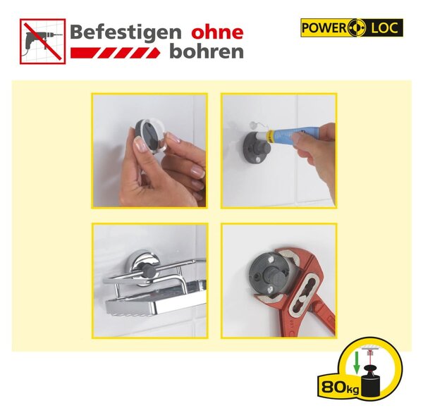 Kosmetické zvětšovací zrcadlo s osvětlením (5x) ø 17,5 cm Power-Loc Lumi – Wenko