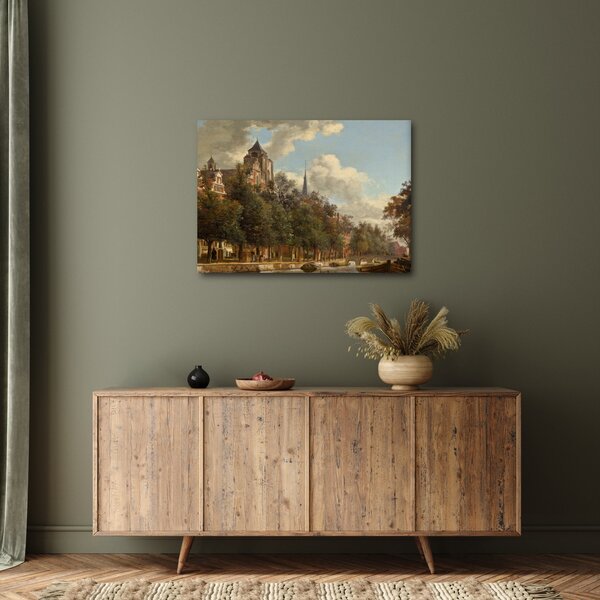 Obraz - Jan van der Heyden, View Down a Dutch Canal, reprodukce (70x50 cm)