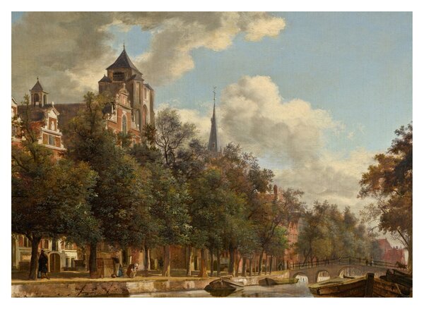 Obraz - Jan van der Heyden, View Down a Dutch Canal, reprodukce (70x50 cm)