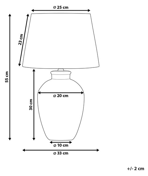Stolní lampa ARCOS Keramika Šedá