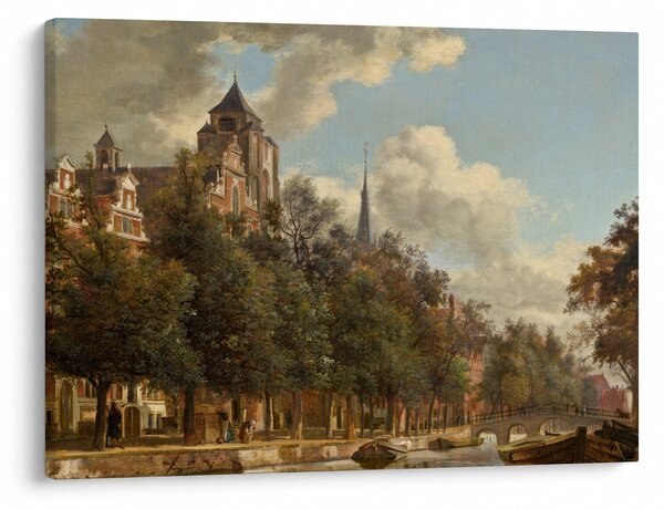 Obraz - Jan van der Heyden, View Down a Dutch Canal, reprodukce (70x50 cm)