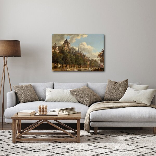 Obraz - Jan van der Heyden, View Down a Dutch Canal, reprodukce (70x50 cm)