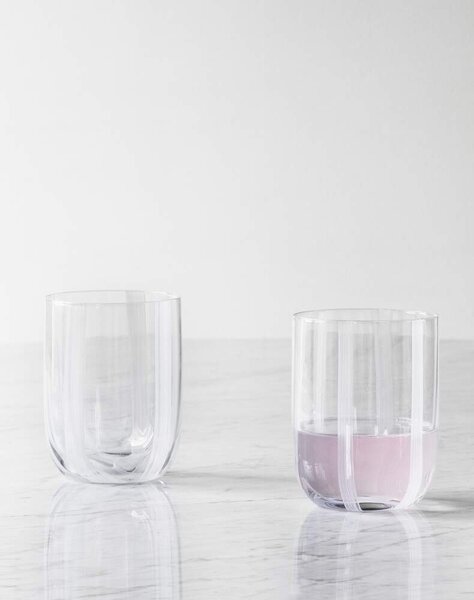 Normann Copenhagen Sklenice Stripe Glass, white stripes