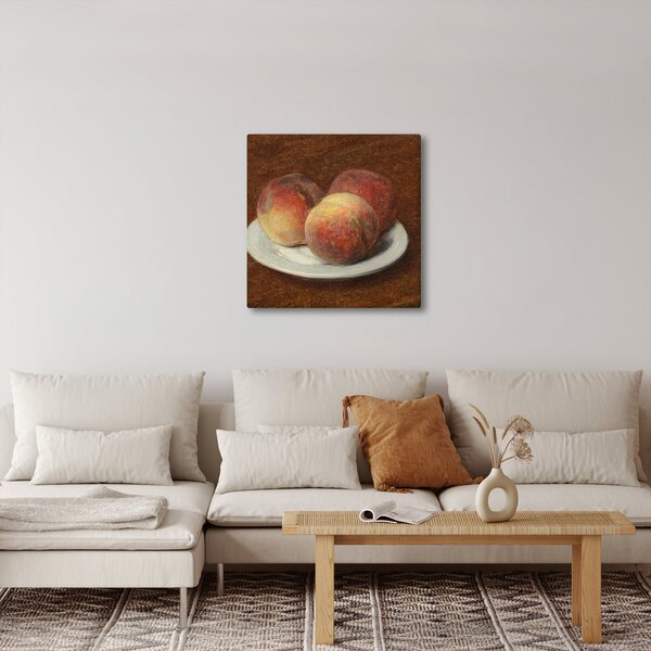 Obraz - Henri Fantin-Latour, Three Peaches on a Plate, reprodukce (30x30 cm)