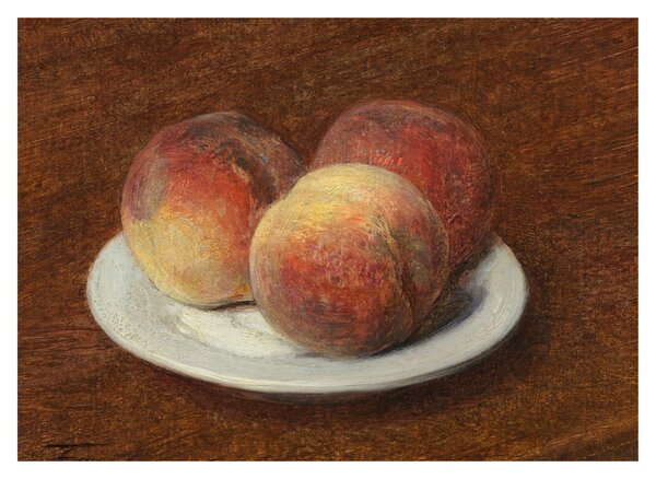 Obraz - Henri Fantin-Latour, Three Peaches on a Plate, reprodukce (70x50 cm)