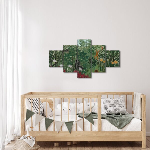 Obraz - Henri Rousseau, Tropical Forest with Monkeys, reprodukce (125x70 cm)