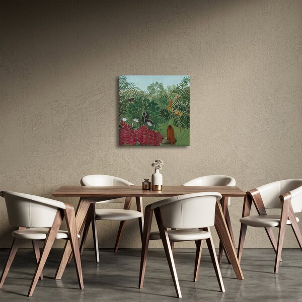 Obraz - Henri Rousseau, Tropical Forest with Monkeys, reprodukce (30x30 cm)
