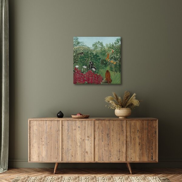 Obraz - Henri Rousseau, Tropical Forest with Monkeys, reprodukce (30x30 cm)