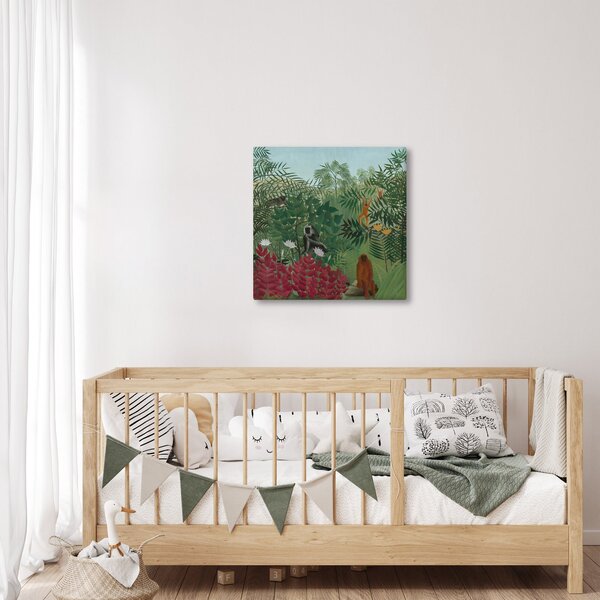 Obraz - Henri Rousseau, Tropical Forest with Monkeys, reprodukce (30x30 cm)