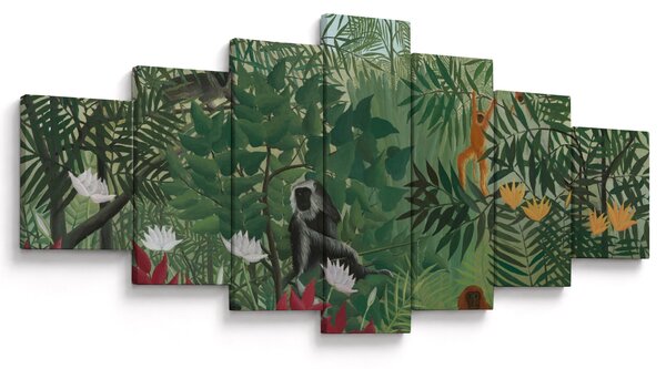 Obraz - Henri Rousseau, Tropical Forest with Monkeys, reprodukce (210x100 cm)