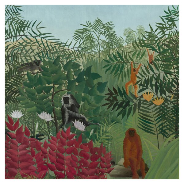 Obraz - Henri Rousseau, Tropical Forest with Monkeys, reprodukce (30x30 cm)